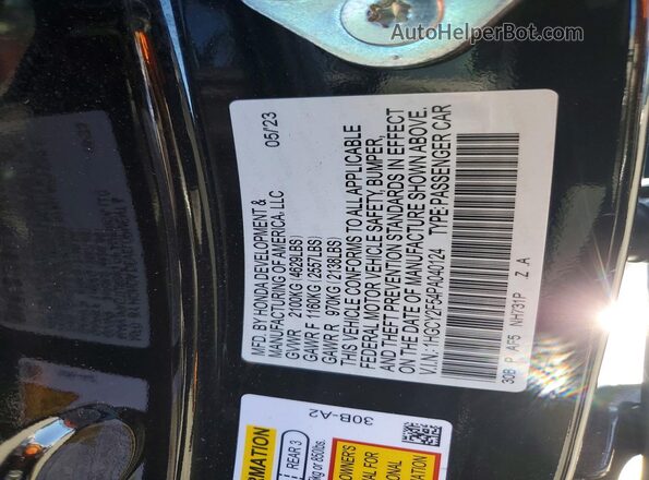 1HGCY2F54PA040124 2023 HONDA ACCORD Black Вид підкапотного простору