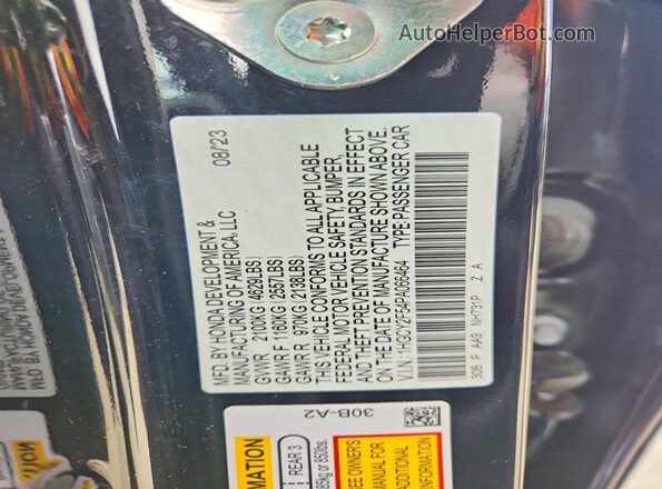 1HGCY2F54PA066464 2023 HONDA ACCORD Black VIN sticker view
