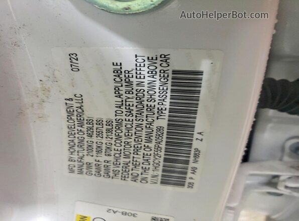 1HGCY2F55PA058289 2023 HONDA ACCORD White VIN sticker view