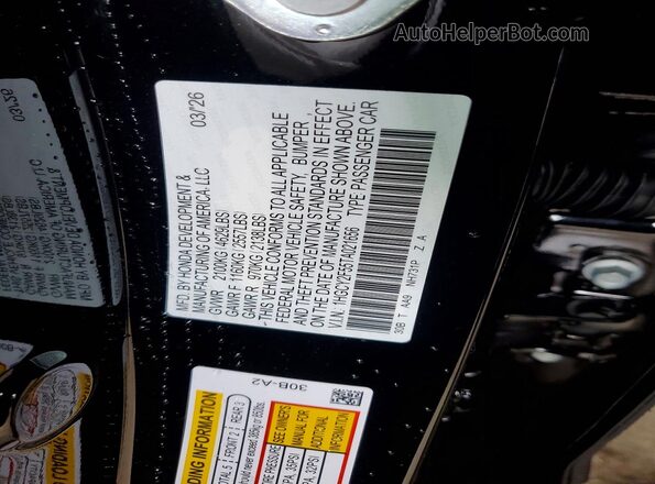 1HGCY2F55TA021656 2026 HONDA ACCORD Black Вид підкапотного простору