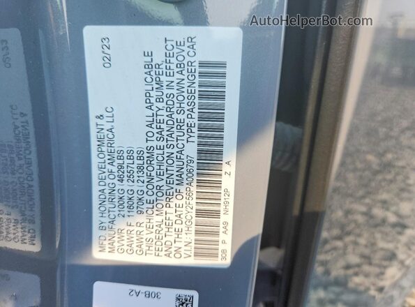 1HGCY2F56PA006797 2023 HONDA ACCORD Gray Вид підкапотного простору
