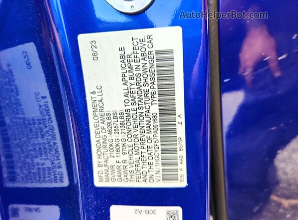 1HGCY2F57PA061680 2023 HONDA ACCORD Blue Вид підкапотного простору