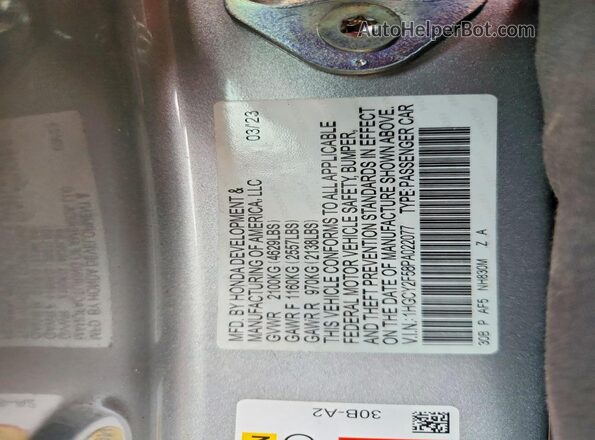 1HGCY2F58PA022077 2023 HONDA ACCORD Silver Widok komory silnika
