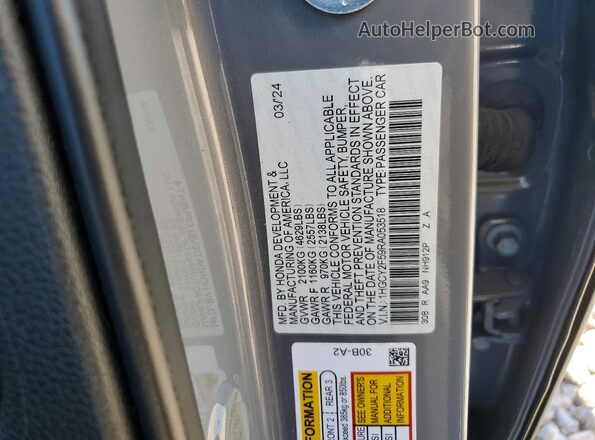 1HGCY2F59RA053518 2024 HONDA ACCORD Gray ძრავის განყოფილების ხედი