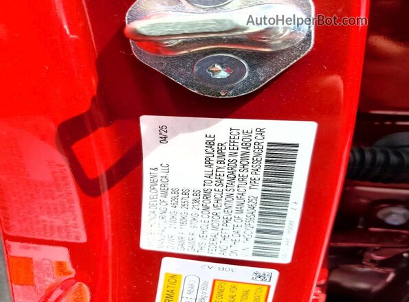 1HGCY2F59SA046252 2025 HONDA ACCORD Red Вид наклейки з VIN-кодом