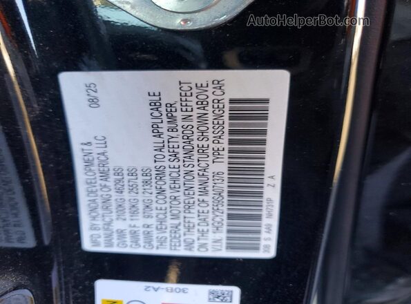 1HGCY2F59SA071376 2025 HONDA ACCORD Black Շարժիչի բաժամունքի տեսք