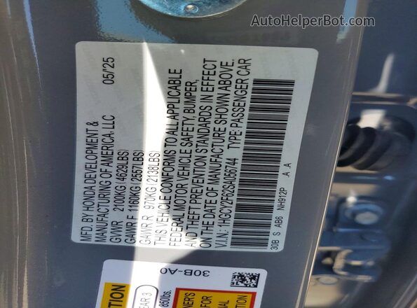 1HGCY2F62SA056744 2025 HONDA ACCORD Серый Вид наклейки с VIN-кодом