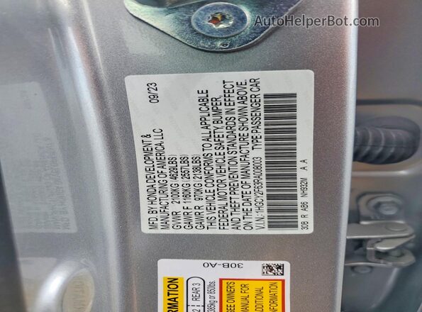 1HGCY2F63RA008003 2024 HONDA ACCORD Серебряный Вид наклейки с VIN-кодом