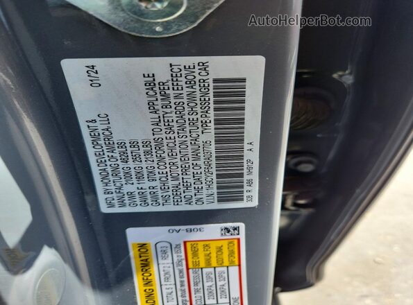 1HGCY2F64RA037705 2024 HONDA ACCORD Gray ძრავის განყოფილების ხედი