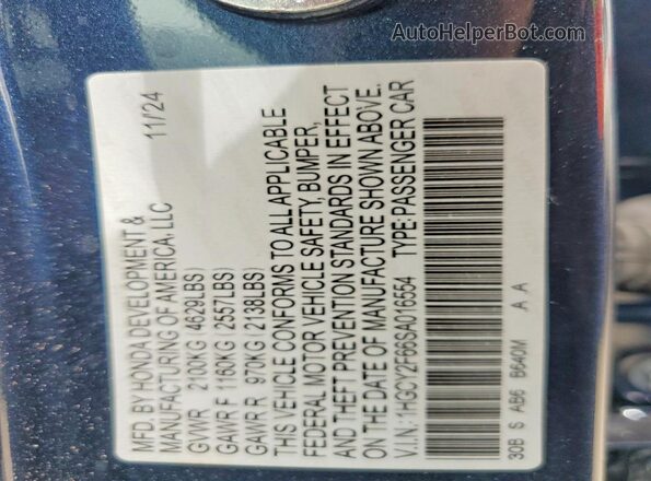 1HGCY2F66SA016554 2025 HONDA ACCORD Синий Вид подкапотного пространства