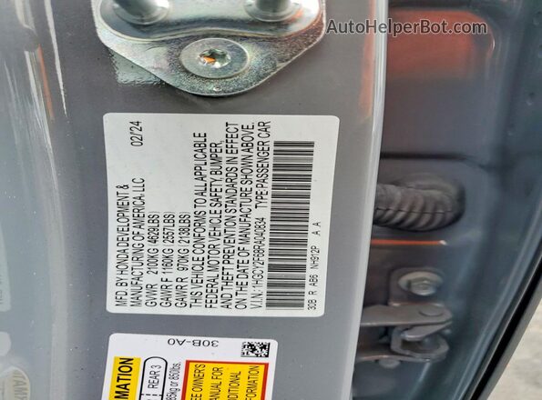 1HGCY2F68RA040834 2024 HONDA ACCORD Gray Engine compartment view