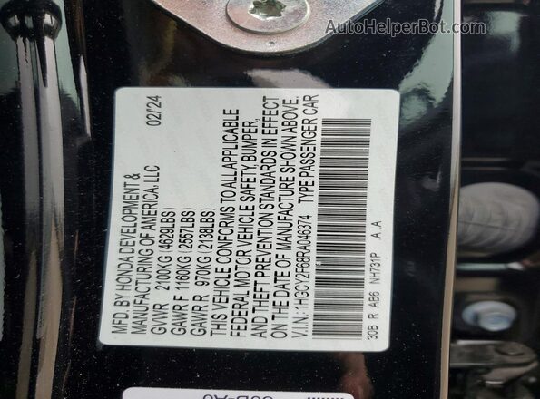 1HGCY2F68RA046374 2024 HONDA ACCORD Black VIN sticker view