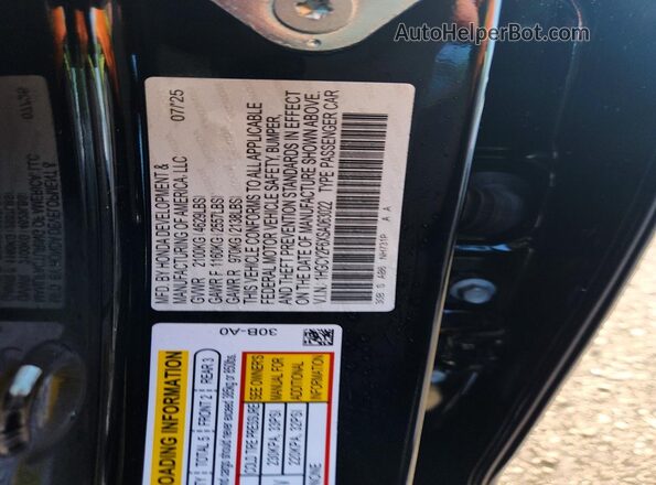 1HGCY2F6XSA063022 2025 HONDA ACCORD Black Vista del compartimento del motor