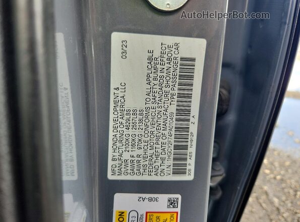 1HGCY2F74PA010459 2023 HONDA ACCORD Gray Vista del compartimento del motor