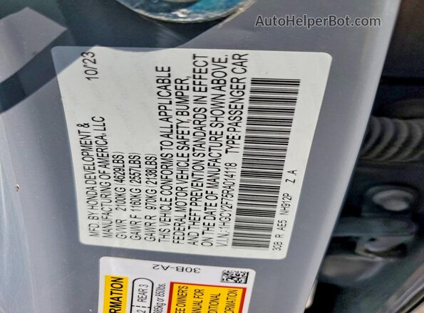 1HGCY2F75RA014118 2024 HONDA ACCORD Gray Widok komory silnika