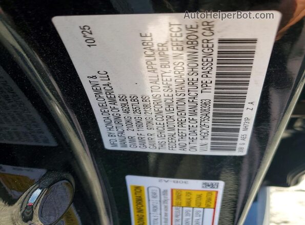 1HGCY2F75SA083963 2025 HONDA ACCORD Black Вид підкапотного простору