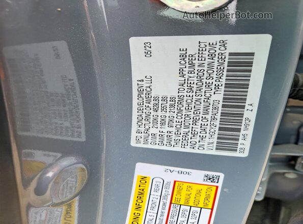 1HGCY2F78PA038703 2023 HONDA ACCORD Gray VIN կոդի պիտակի տեսք