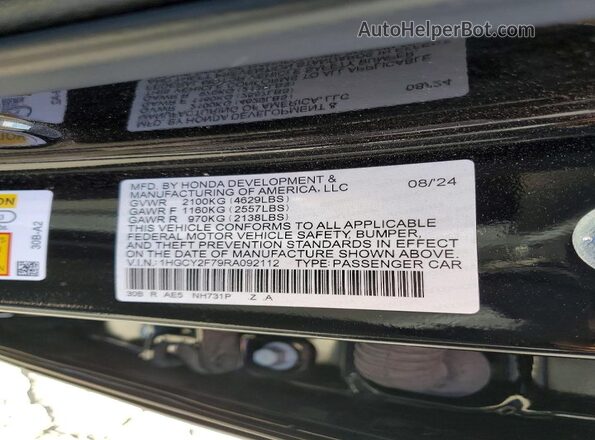1HGCY2F79RA092112 2024 HONDA ACCORD Black Widok komory silnika