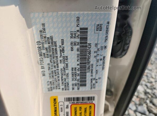 1LN6L9RP9H5607434 2017 LINCOLN CONTINENTA White Widok komory silnika
