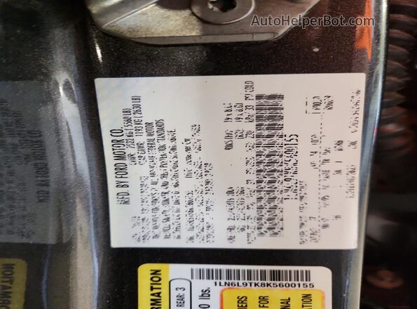 1LN6L9TK8K5600155 2019 LINCOLN CONTINENTA Черный Вид подкапотного пространства