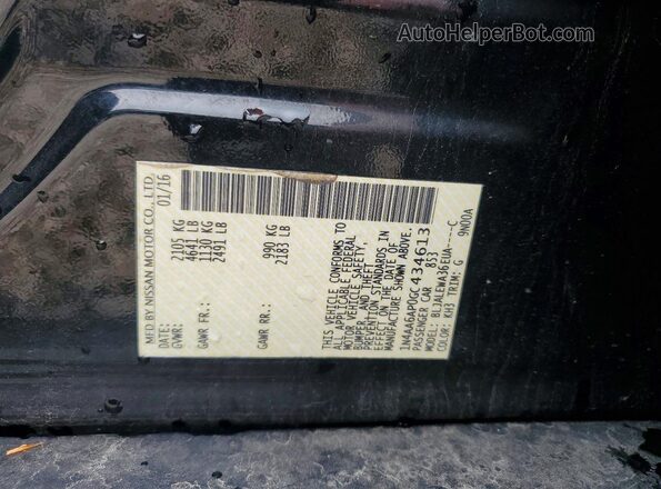 1N4AA6AP0GC434613 2016 NISSAN MAXIMA Black VIN կոդի պիտակի տեսք