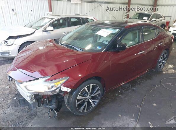 1N4AA6AP0JC388935 2018 NISSAN MAXIMA Burgundy Առջևի ձախ երեք քառորդ տեսարան