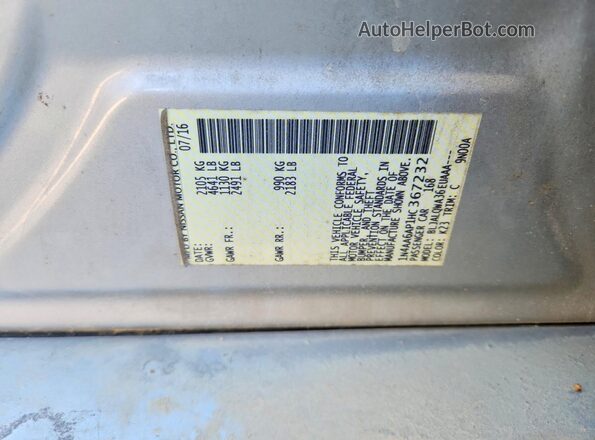 1N4AA6AP1HC367232 2017 NISSAN MAXIMA Gray Widok komory silnika