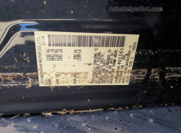 1N4AA6AP2HC401565 2017 NISSAN MAXIMA Black Engine compartment view