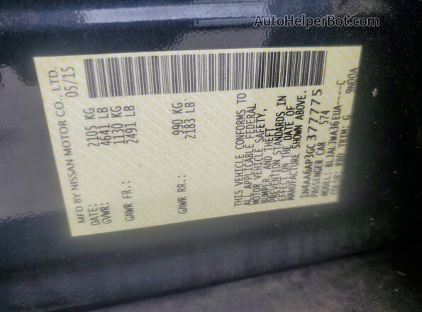 1N4AA6AP3GC377775 2016 NISSAN MAXIMA Black Շարժիչի բաժամունքի տեսք