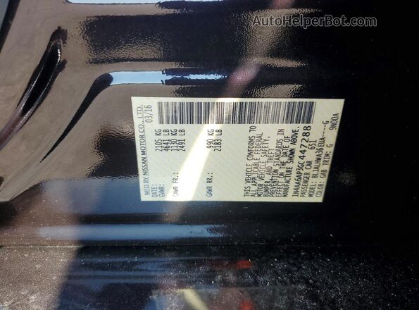 1N4AA6AP3GC447288 2016 NISSAN MAXIMA Черный Вид подкапотного пространства