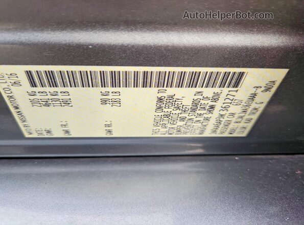 1N4AA6AP3HC361271 2017 NISSAN MAXIMA Gray Widok komory silnika