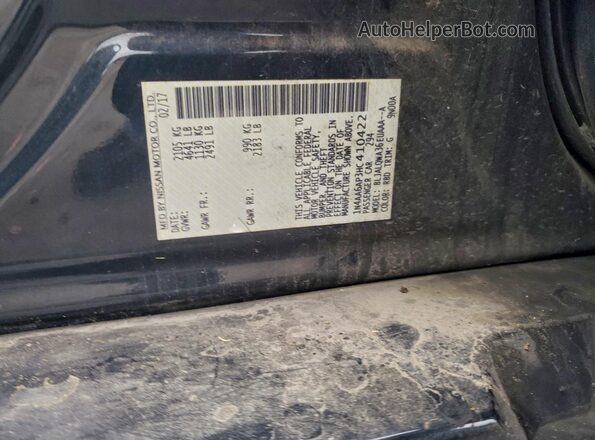 1N4AA6AP3HC410422 2017 NISSAN MAXIMA Black Շարժիչի բաժամունքի տեսք