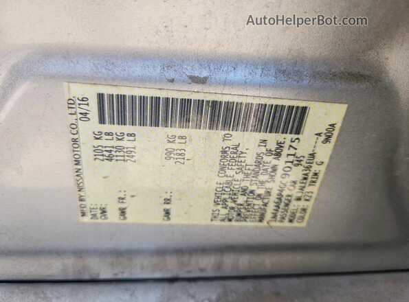 1N4AA6AP4GC901175 2016 NISSAN MAXIMA Silver Շարժիչի բաժամունքի տեսք