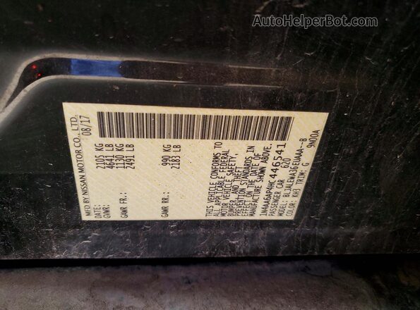 1N4AA6AP4HC446541 2017 NISSAN MAXIMA Black Вид підкапотного простору