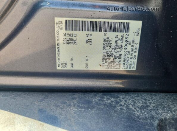 1N4AA6AP4JC396892 2022 NISSAN MAXIMA Gray Widok komory silnika