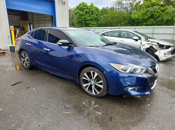 1N4AA6AP4JC406157 2018 NISSAN MAXIMA Синий Передняя правая четверть