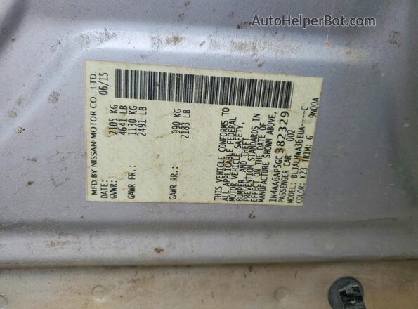 1N4AA6AP5GC382329 2016 NISSAN MAXIMA Silver Vista del compartimento del motor