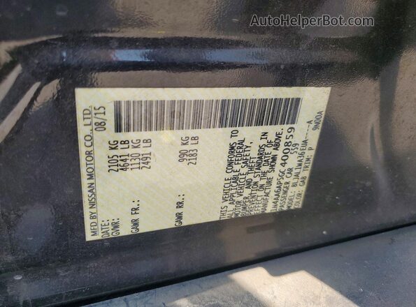 1N4AA6AP5GC400859 2016 NISSAN MAXIMA Burgundy VIN sticker view