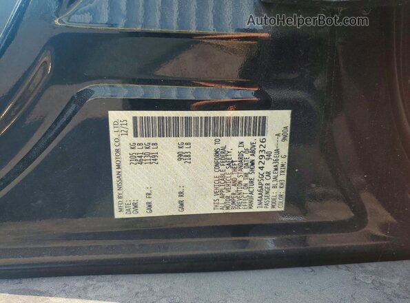 1N4AA6AP5GC429326 2016 NISSAN MAXIMA Черный Вид подкапотного пространства