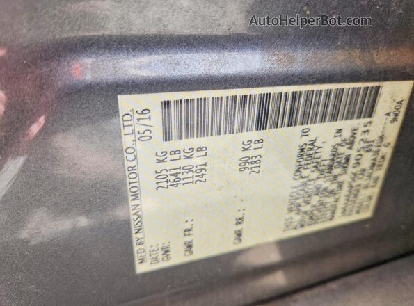 1N4AA6AP5GC905235 2016 NISSAN MAXIMA Charcoal ძრავის განყოფილების ხედი