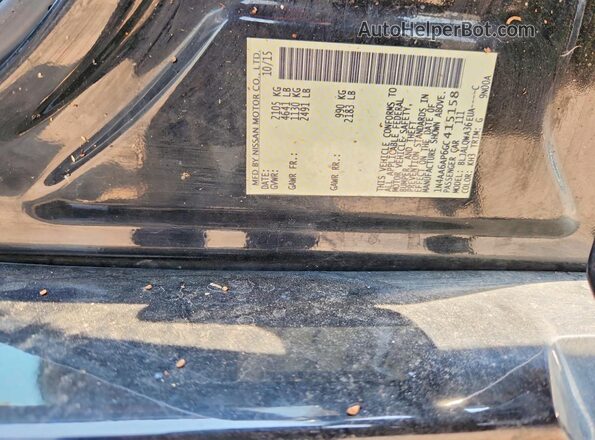 1N4AA6AP6GC415158 2016 NISSAN MAXIMA Black Widok komory silnika