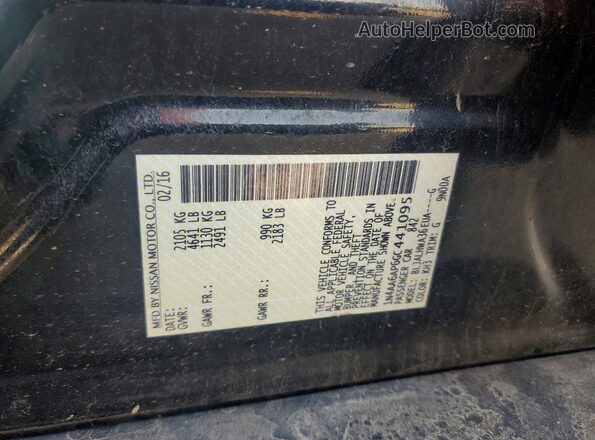 1N4AA6AP6GC441095 2016 NISSAN MAXIMA Black Vista de la etiqueta del VIN