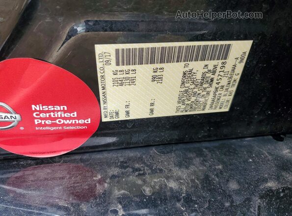 1N4AA6AP6HC457198 2017 NISSAN MAXIMA Черный Вид подкапотного пространства