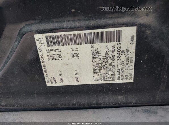 1N4AA6AP7JC384025 2018 NISSAN MAXIMA Black Շարժիչի բաժամունքի տեսք