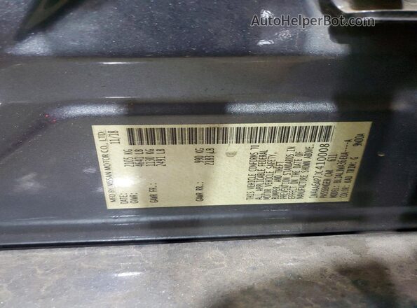 1N4AA6AP7JC410008 2018 NISSAN MAXIMA Gray VIN sticker view