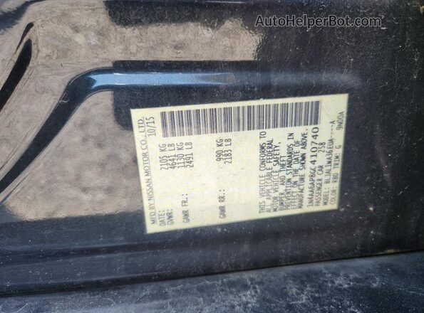 1N4AA6AP8GC410740 2016 NISSAN MAXIMA Черный Вид наклейки с VIN-кодом