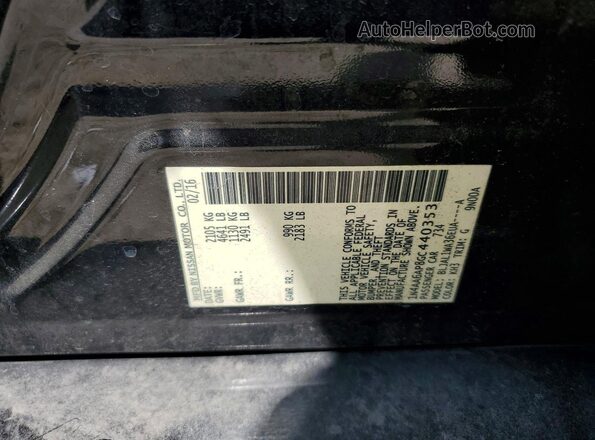 1N4AA6AP8GC440353 2016 NISSAN MAXIMA Черный Вид подкапотного пространства