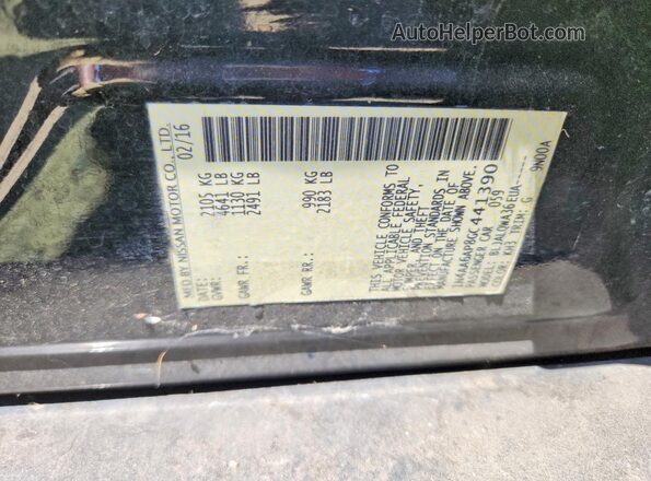 1N4AA6AP8GC441390 2016 NISSAN MAXIMA Black VIN კოდის სტიკერის ხედი