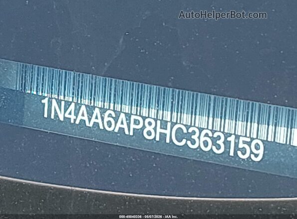 1N4AA6AP8HC363159 2017 NISSAN MAXIMA White Вид підкапотного простору
