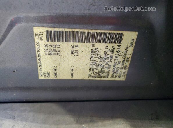 1N4AA6AP8HC381614 2017 NISSAN MAXIMA Charcoal Engine compartment view